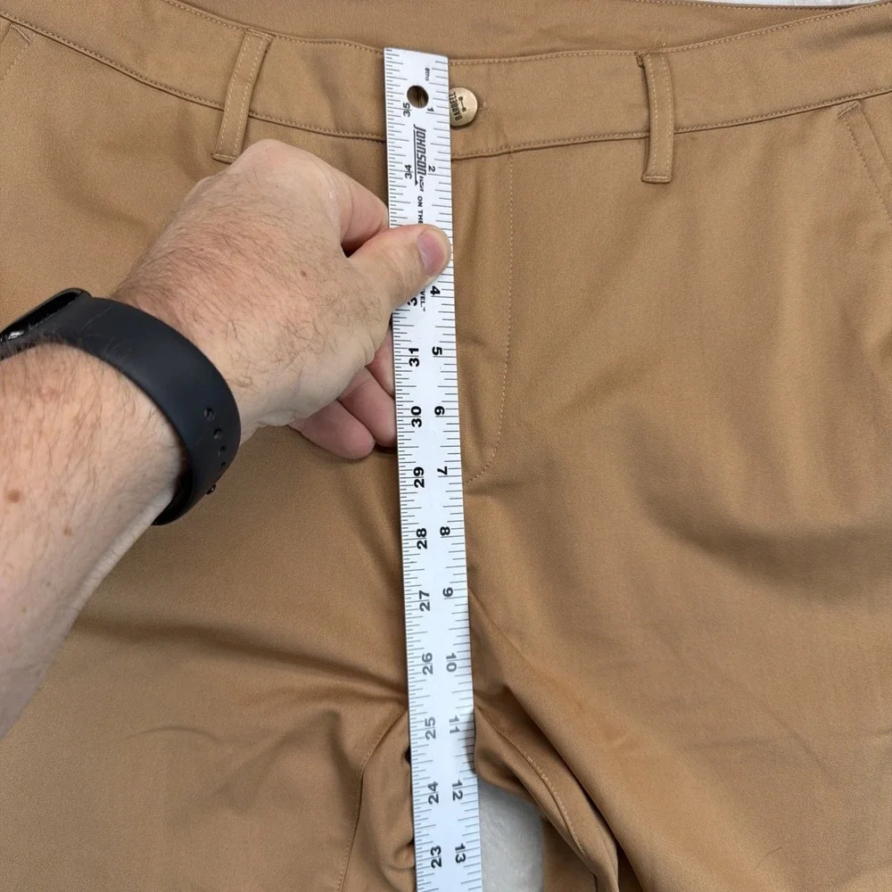 Barbell Apparel Mens Chino Pants 32 Brown Athletic Fit Stretch Performance